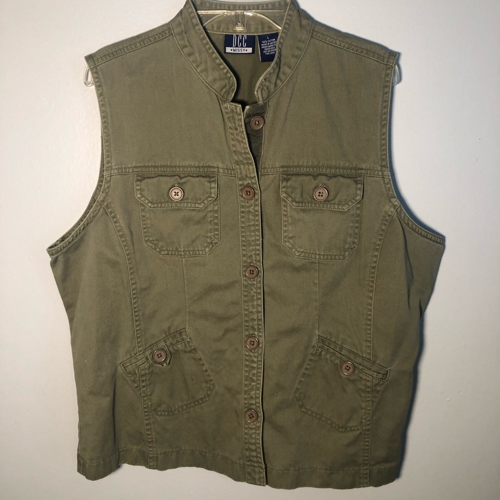 Denim Olive Vest